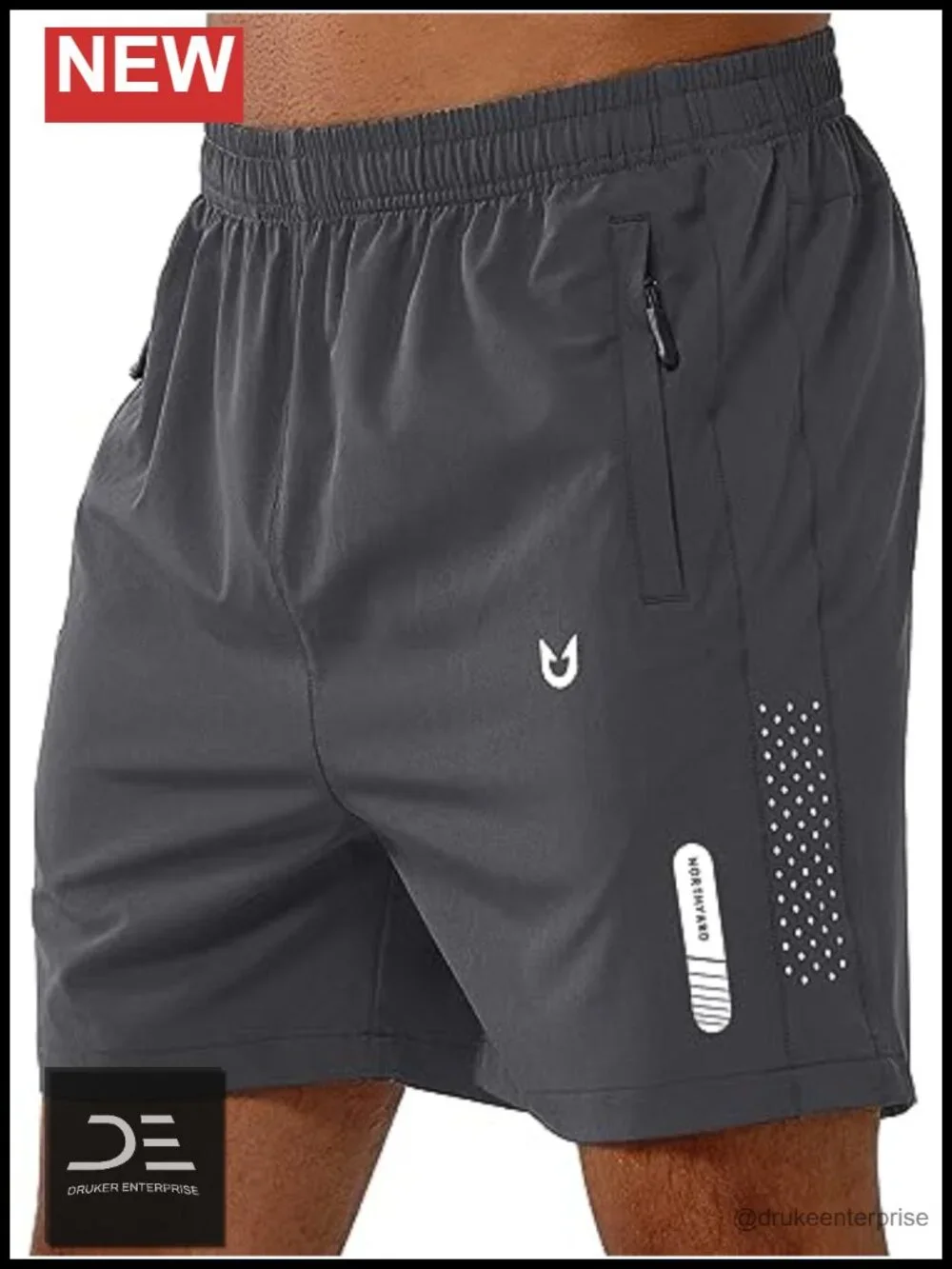 Men's Athletic Running Shorts with Zipper Pockets Quick Dry Lightweight